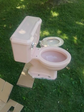 1950s Eljer Vintage Peach / Pink Color Toilet
