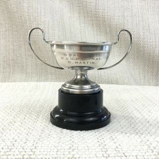 1955 Miniature Trophy Cup Motor Rally Sport Silver Plated Mounted Navigation