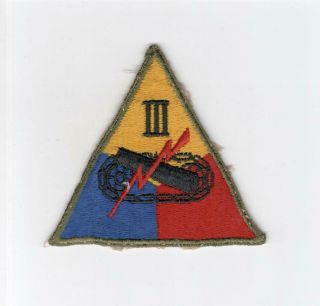 Yellow Apex Ww 2 Us Army 3rd Armored Corps Patch Inv E073