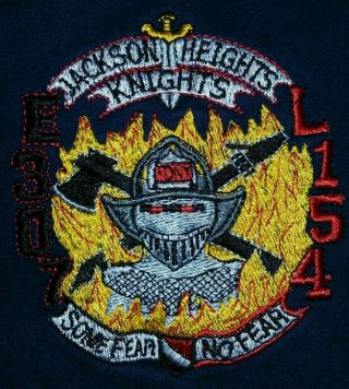 Fdny Nyc Fire Department York City Sweatshirt Sz L Queens E 307 L 154