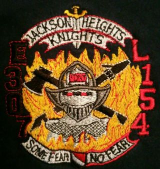 FDNY NYC Fire Department York City Sweatshirt Sz L Queens E 307 L 154 3