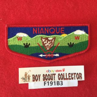 Boy Scout Oa Nianque Lodge 398 Order Of The Arrow Pocket Flap Patch