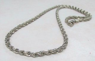 Vintage Sterling Silver Rope Chain Necklace 24 " 10 - K777