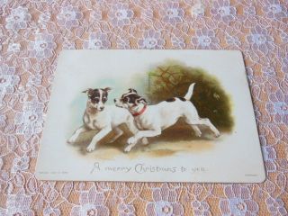 Victorian Christmas Card/dogs/raphael Tuck