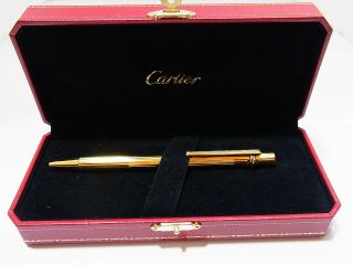 Cartier Must De Trinity Gold Godron Ballpoint Pen