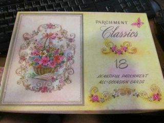 Vintage Box Of All Occasion Greeting Cards Parchment Classics