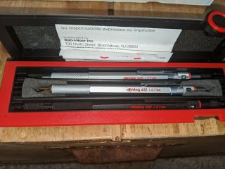 Rotring 600 Silver Set Of 3 Mechanical Pencil.  5mm And.  7mm Push Button