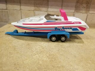 Vintage 1989 Nylint " Bay Jammer " Toy Boat And Trailer