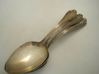 3 Whiting 1910 Wedgwoodspoons 7 " & 4.  1oz.  Sterling Silver Scrap Or Use 117gr