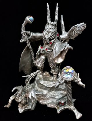 Gallo Pewter " Liberty " Wizard With Crystals Nos