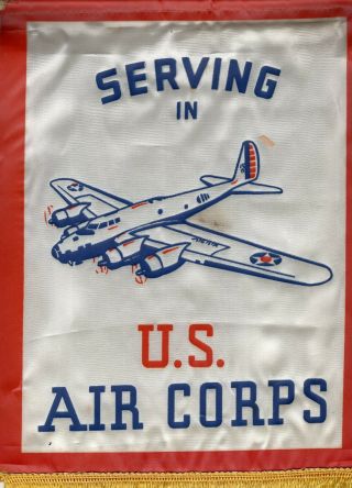 Ww Ii Serving In U.  S.  Air Corps Window Banner