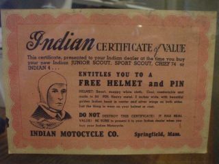 Vintage Indian Motorcycle Dealers Promotional Advertising 6 " X 4 " Paper Ephemera