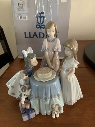 Lladro 5910 Making A Wish - Little Girls Birthday Party W/ Box