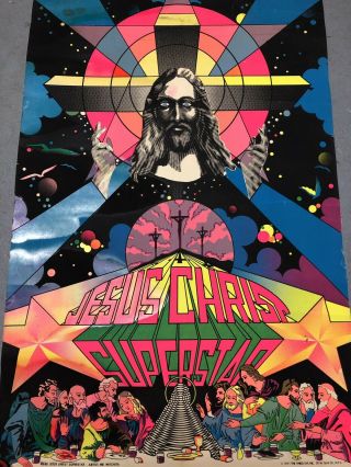 Jesus Christ Superstar Blacklight Neon Poster 1971 Vintage