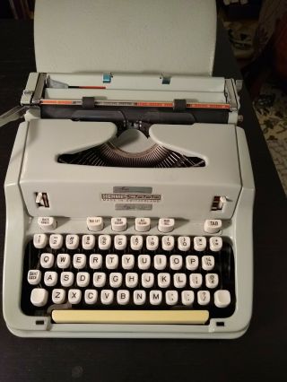 Hermes 3000 Seafoam Green Portable Typewriter Type W/case Switzerland