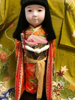 Vintage Japanese Ichimatsu Doll 26 Inches Rea Kimono From Japan