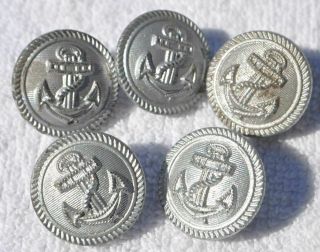 2 1942 Germany German Wwii Kriegsmarine Navy Officer Insignia Button Set Of 5
