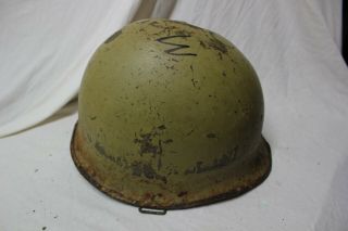 Us Military Ww2 Army Usmc M1 Rear Seam Helmet Swevil Bale Unrestoredw9