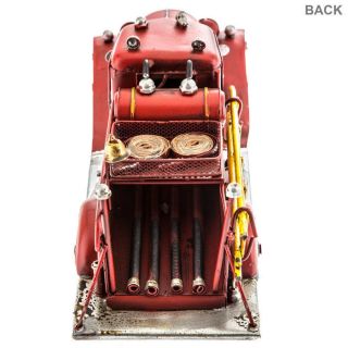 Rustic Firefighter Vintage Style Red Metal Fire Truck Farmhouse Country Decor 2