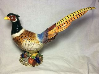 Fitz & Floyd Venezia Pheasant Rooster & Hen Large Figurine Set