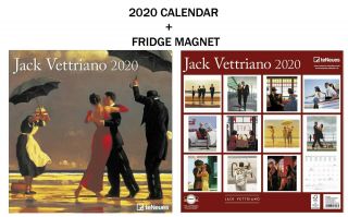 Jack Vettriano Official Calendar 2020,  Metal Machine Fridge Magnet