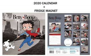 Betty Boop Official Calendar 2020,  Metal Machine Fridge Magnet