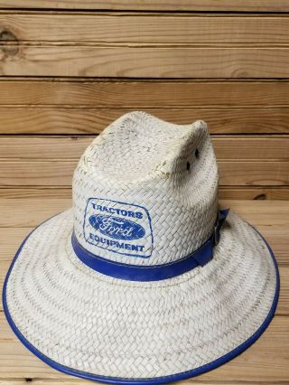 Ford Tractors Equipment Farm Straw Hat Cap Vintage