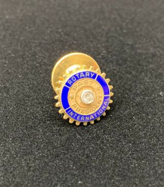 10k Gold Filled Rotary International Past President Pin With Diamond
