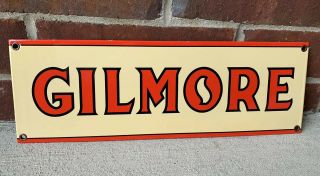 Gilmore Lion Oil Gas Gasoline Porcelain Sign
