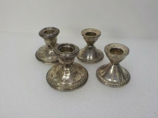 Four Antique Sterling Silver Weighted Candlestick Holders Duchin & Crown
