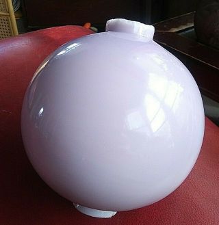 Antique Pale Purple Lavender Milk Glass Lightening Rod Weathervane Ball