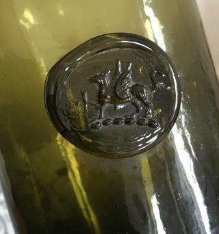 Early C19th British Black Glass Blown Wine Bottle