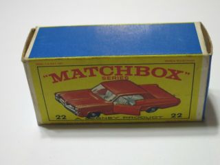 Matchbox Lesney 1969 22c Pontiac Grand Prix Sports Coupe Empty Box