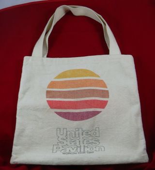 1982 Worlds Fair Knoxville Tn Us United States Pavilion Canvas Tote Bag Vintage