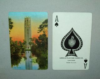 Scarce old vtg ca 1940 ' s BOK Tower Florida souvenir deck playing cards w/box 2