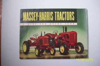 Massey - Harris Tractor Sales Brochure The Complete Line Circa 1950