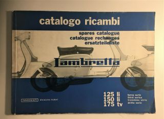 Vintage Lambretta 125 150 175 Li Iii Serie Catalogo Ricambi Innocenti S