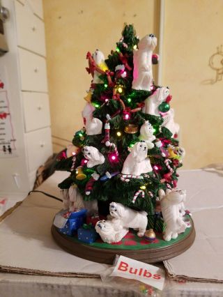 Danbury Maltse Dog Lighted Christmas Tree W/original Box - Retired