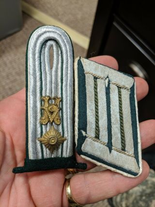Wwii German Army/heer Admin Officer Single Shoulder Board And Collar Tab