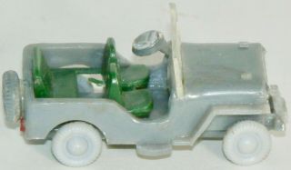 Marx E.  L.  M.  Ho Scale Gray Willys Jeep Made In Hong Kong Circa 1950s