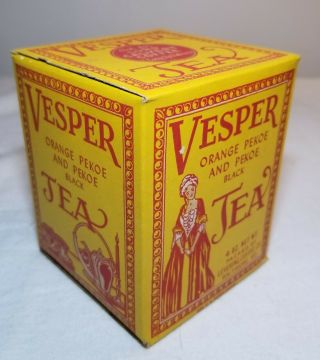 Rare Vesper Tea Old Stock 4 Oz Box Levering Coffee Co.  Baltimore,  Md