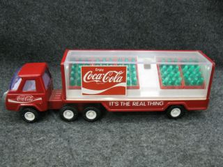 1976 Buddy L Coca Cola Tractor Trailer Delivery Truck With Coke Bottles Vintage