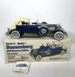 Vintage Jim Beam Porcelain Decanter 1934 Duesenberg Model J Car