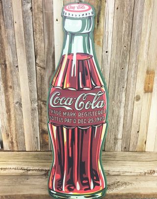 Coca - Cola Coke Bottle Soda Pop Large 36 " Metal Tin Garage Sign Kitchen