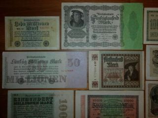 SET OF GERMAN EARLY BANK NOTES,  the ECONOMIC DEPRESSION ERA after 1918 2
