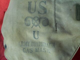WWII US Soldier ' s Gas Mask Complete/Great Shape 50th Anniv 3