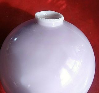 Antique Pale Purple Lavender Milk Glass Lightening Rod Ball 3