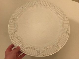 Tiffany & Co.  Large White Porcelain Cake Stand,  Made in Italy.  13.  7in.  Vintage. 2