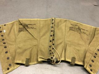 Wwii 1943 Us Army Canvas Leggings M1938 Old Stock Collector Find 2r