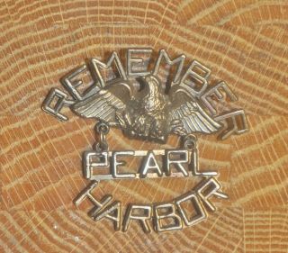 Ww2 Eagle Remember Pearl Harbor Sweetheart Jewelry Pinback 2 1/4 "